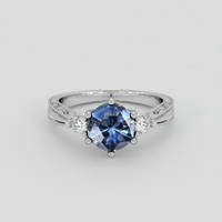 2.00 Ct. Blue Sapphire Ring, 10K White Gold 1