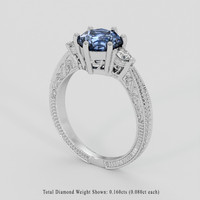 2.00 Ct. Blue Sapphire Ring, 10K White Gold 2
