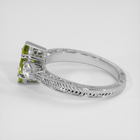0.90 Ct. Yellowish Green Sapphire Ring, 10K White Gold 4
