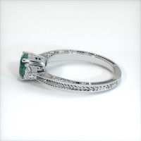 0.73 Ct. Bluish Green Sapphire Ring, 10K White Gold 4