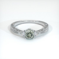 0.74 Ct. Green Sapphire Ring, 10K White Gold 1