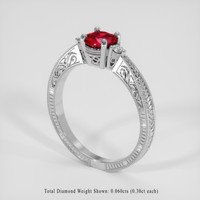 0.64 Ct. Ruby Ring, 14K White Gold 2