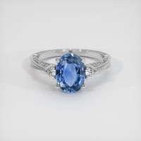 2.04 Ct. Sapphire Ring, 14K White Gold 1