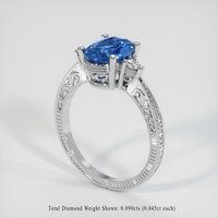 2.04 Ct. Sapphire Ring, 14K White Gold 2