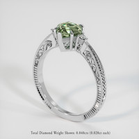 1.31 Ct. Green Sapphire Ring, 14K White Gold 2