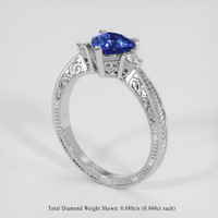 1.20 Ct. Blue Sapphire Ring, 14K White Gold 2