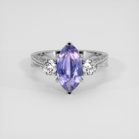 2.50 Ct. Purple Sapphire Ring, 14K White Gold 1