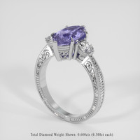 2.50 Ct. Purple Sapphire Ring, 14K White Gold 2