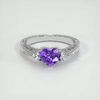 1.23 Ct. Purple Sapphire Ring, 14K White Gold 1