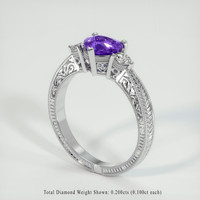 1.23 Ct. Purple Sapphire Ring, 14K White Gold 2