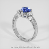 1.45 Ct. Blue Sapphire Ring, 14K White Gold 2