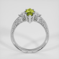 0.90 Ct. Yellowish Green Sapphire Ring, 14K White Gold 3