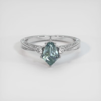 1.09 Ct. Sapphire Ring, 14K White Gold 1