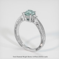 0.96 Ct. Sapphire Ring, 14K White Gold 2