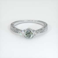 0.76 Ct. Grey Sapphire Ring, 14K White Gold 1