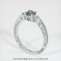 0.76 Ct. Grey Sapphire Ring, 14K White Gold 2