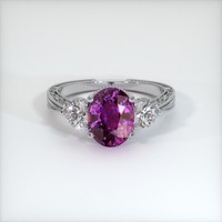 3.68 Ct. Sapphire Ring, 14K White Gold 1