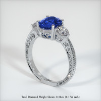 4.07 Ct. Sapphire Ring, 18K White Gold 2