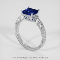 2.19 Ct. Blue Sapphire Ring, 18K White Gold 2