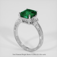 2.96 Ct. Emerald Ring, 18K White Gold 2