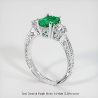 1.19 Ct. Emerald Ring, 18K White Gold 2