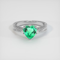 1.19 Ct. Emerald Ring, 18K White Gold 1