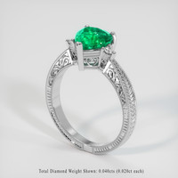 1.19 Ct. Emerald Ring, 18K White Gold 2