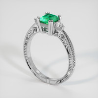 0.85 Ct. Emerald Ring, 18K White Gold 2