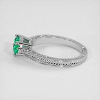 0.65 Ct. Emerald Ring, 18K White Gold 4