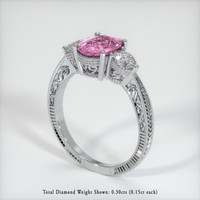 2.09 Ct. Pink Sapphire Ring, 18K White Gold 2