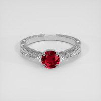 0.64 Ct. Ruby Ring, 18K White Gold 1