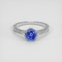 1.57 Ct. Blue Sapphire Ring, 18K White Gold 1