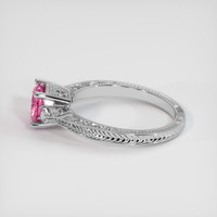 1.23 Ct. Pink Sapphire Ring, 18K White Gold 4