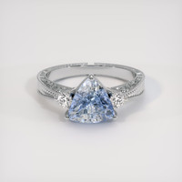 2.18 Ct. Bi Color Sapphire Ring, 18K White Gold 1