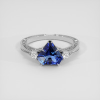 2.05 Ct. Blue Sapphire Ring, 18K White Gold 1