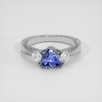 1.45 Ct. Blue Sapphire Ring, 18K White Gold 1