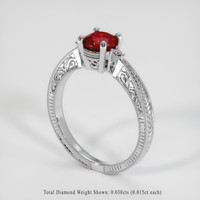 1.02 Ct. Ruby Ring, 18K White Gold 2