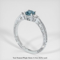 0.81 Ct. Sapphire Ring, 18K White Gold 2