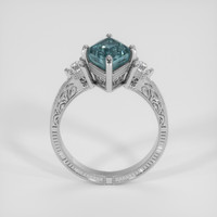 2.40 Ct. Bluish Green Sapphire Ring, 18K White Gold 3