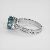 2.40 Ct. Bluish Green Sapphire Ring, 18K White Gold 4