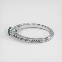 0.57 Ct. Bluish Green Sapphire Ring, 18K White Gold 4