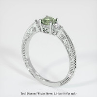 0.69 Ct. Sapphire Ring, 18K White Gold 2