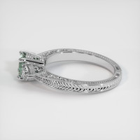 0.75 Ct. Bluish Green Sapphire Ring, 18K White Gold 4