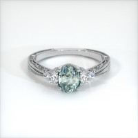0.80 Ct. Sapphire Ring, 18K White Gold 1