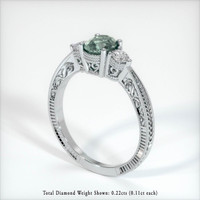0.80 Ct. Sapphire Ring, 18K White Gold 2