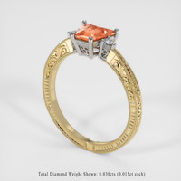 0.69 Ct. Padparadscha Sapphire Ring, 14K White & Yellow 2