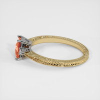 0.69 Ct. Padparadscha Sapphire Ring, 14K White & Yellow 4
