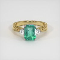 1.76 Ct. Emerald Ring, 18K White & Yellow 1