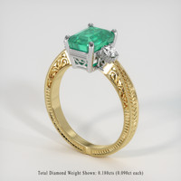 1.76 Ct. Emerald Ring, 18K White & Yellow 2