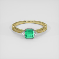 0.72 Ct. Emerald Ring, 18K White & Yellow 1